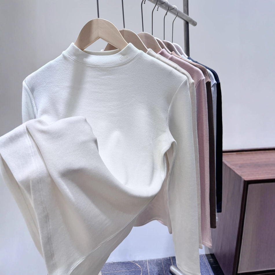 Women’s Tencel Wool Knit Half-High Collar Top