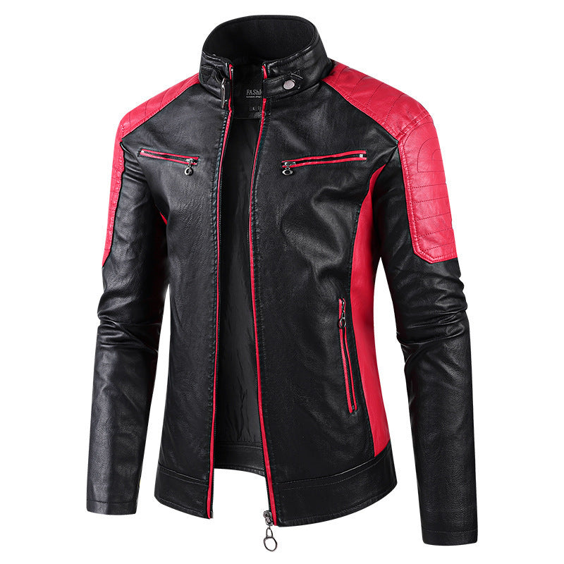 2024 Rock Men’s PU Leather Jacket | Stand Collar Urban Casual