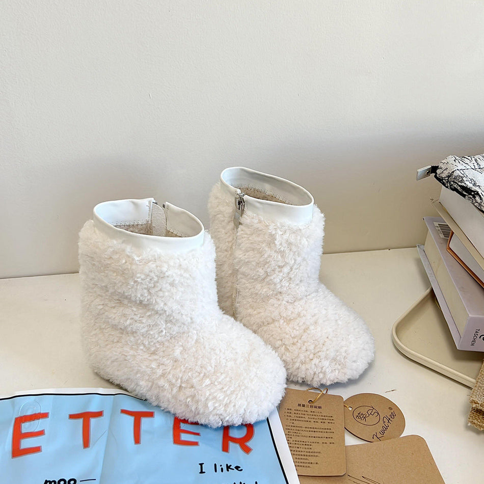 Korean Kids Winter Warm Fleece-Lined Boots