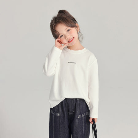Momo's Home Girls’ Cotton Letter Print Long-Sleeve Tee – Kids Fashion Nepal | Tudoholic