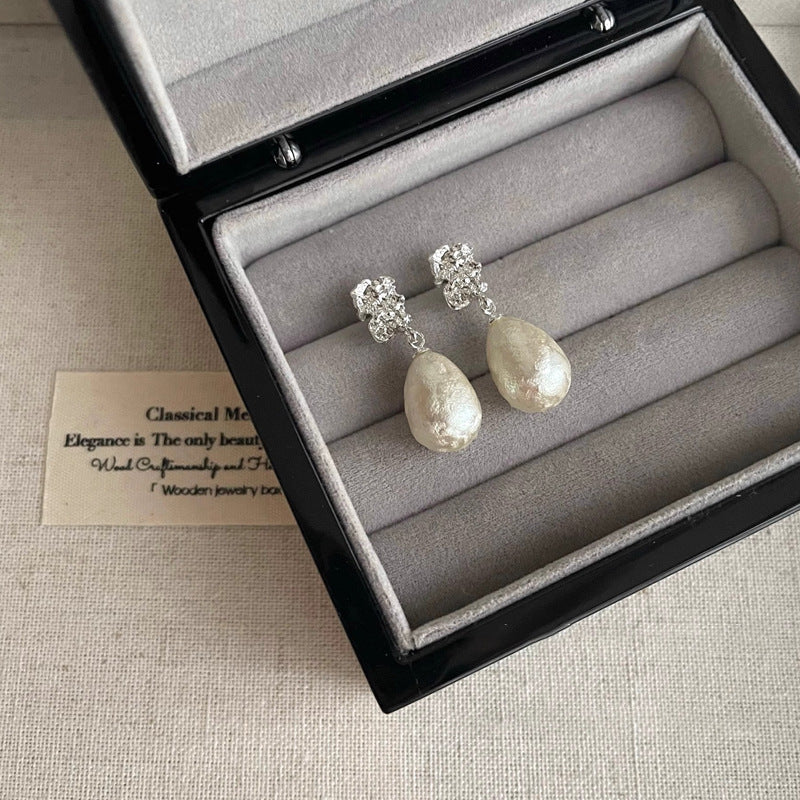 French Cotton Pearl Drop Earrings – Elegant Women’s Jewelry