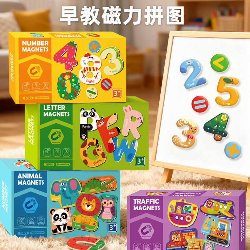 Magnetic Puzzle Refrigerator Toy for Kids Early Learning Fun