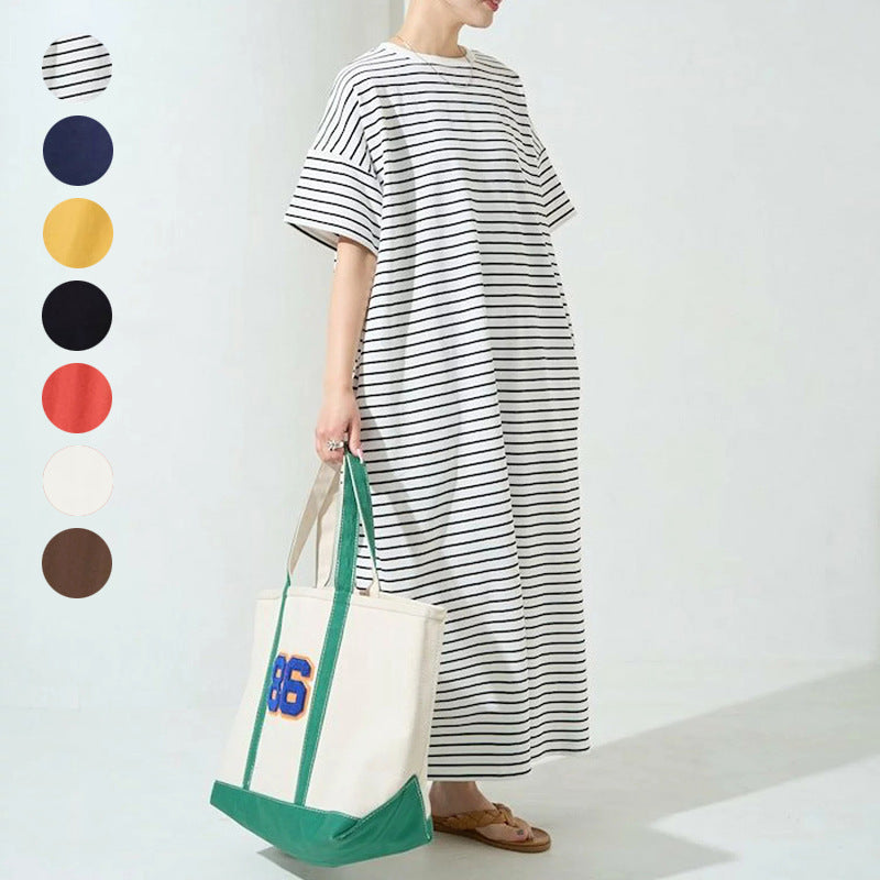 INSTOCK- Japanese Solid Color T-Shirt Dress