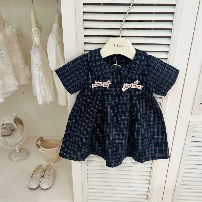 Girls Plaid Doll Collar Cotton Dress Summer 2025 – Summer Kids Fashion Nepal | Tudoholic