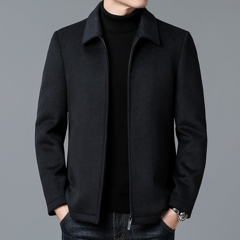 Men’s Woolen Jacket – Casual Lapel Wool Coat for Autumn & Winter