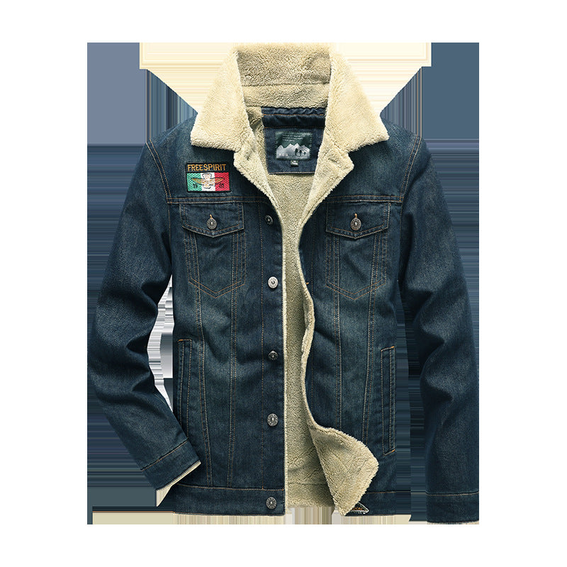 Fleece-Lined Men’s Denim Jacket – Warm Winter Casual