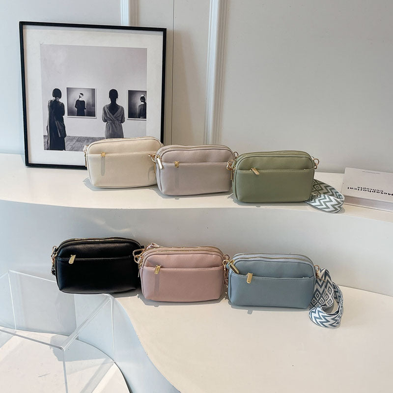 Solid Color Small Square Crossbody, Simple & All-Match Shoulder