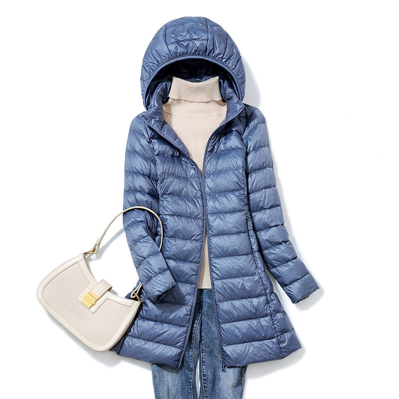 Slim Hooded Down Jacket for Women