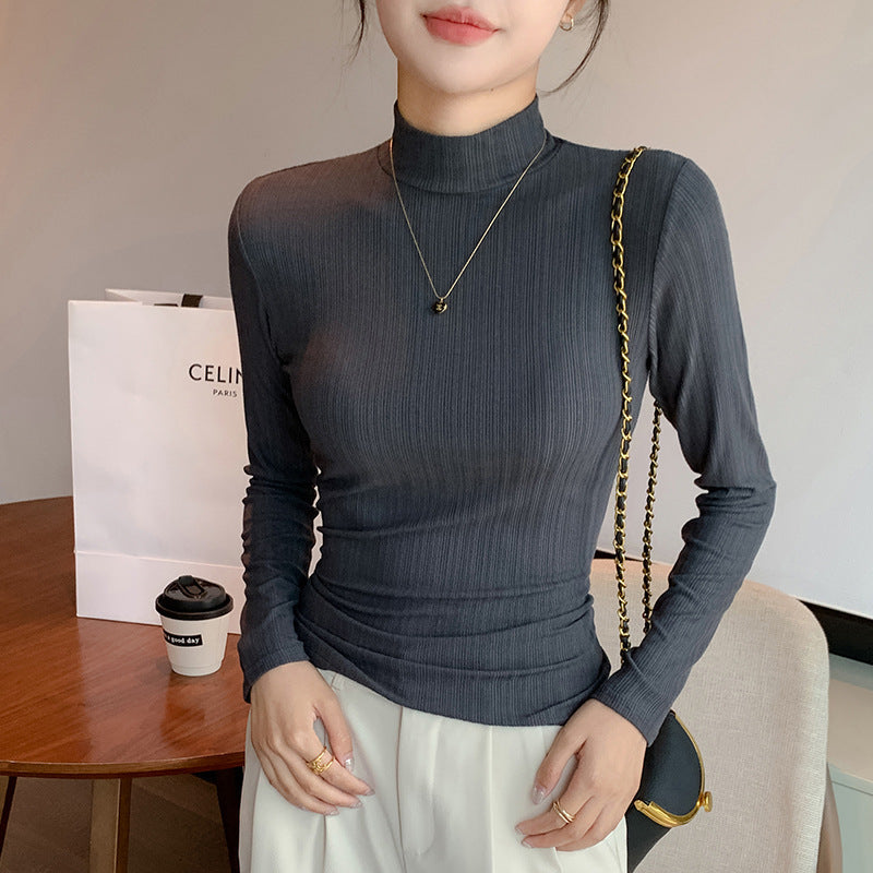 STOCK-Women’s Casual Knit Half Turtleneck Top
