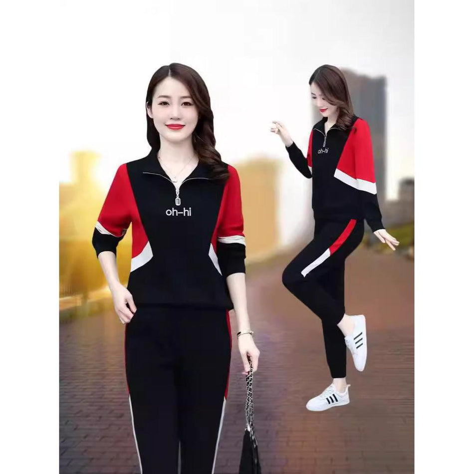 Plus-Size Korean Sportswear Set