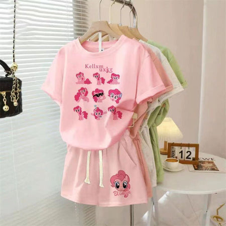 Girls Cartoon Sports Shorts Summer Set – Baby & Children's Outfits – Image 9