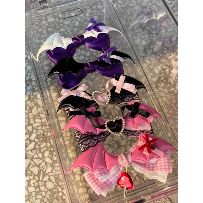 Black Lace Lolita Bow Side Hair Clip