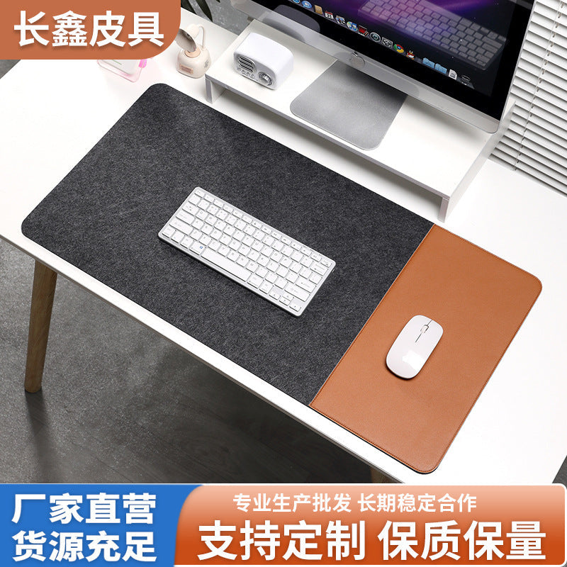 Oversized Gaming Desk Pad Felt Leather Mouse Pad