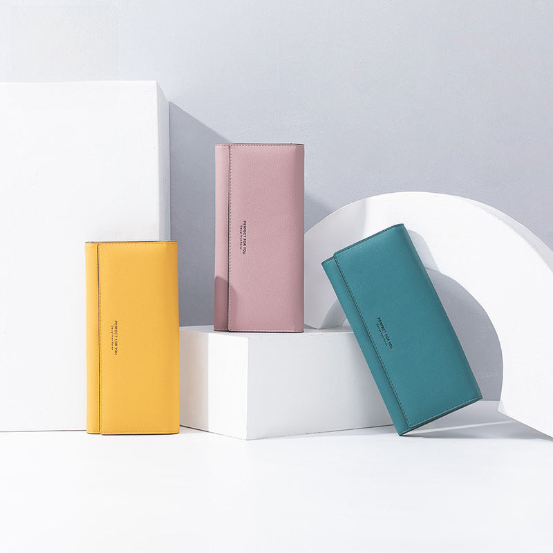Women’s Korean PU Long Wallet – Zipper Clutch & Card Holder