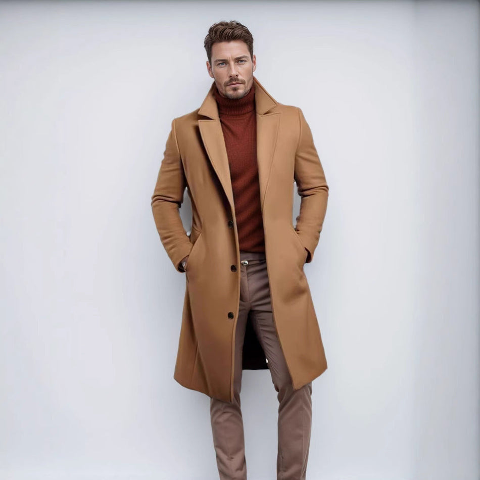 INSTOCK- Men’s Mid-Length Wool Overcoat | 2025 Autumn Winter Coat