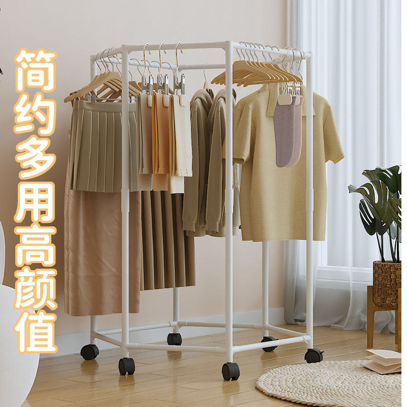 STOCK-Hexagonal Rotating Clothes Drying Rack – Floor-Standing