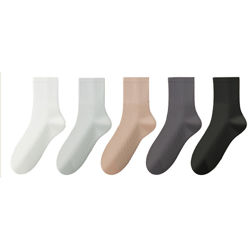 PACK OF 8 - Men’s Pure Cotton Mid-Calf Socks Sweat-Absorbent