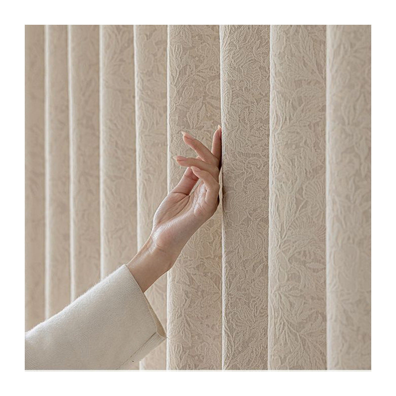 French-Style Embossed Jacquard Blackout Curtains – 2025 High-End