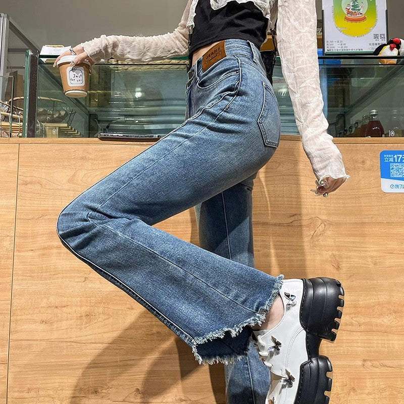 High-Waisted Plus Size Flared Bell-Bottom Jeans