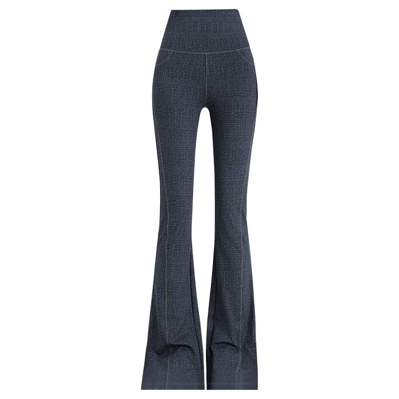 High Waist Denim Fitness Pants – Slimming & Trendy