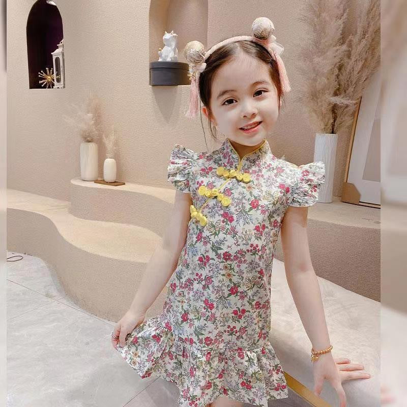 Girls Cheongsam Hanfu Dress Cotton Summer Style – Summer Kids Fashion Nepal | Tudoholic