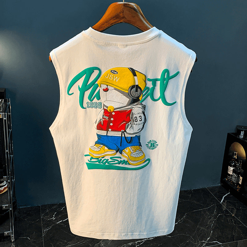 INSTOCK-Men's Summer Sleeveless T-Shirt  Lightweight Casual Top