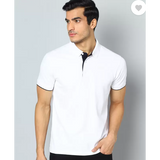 INSTOCK-Men's Solid Polo Neck Cotton Blend T-Shirt