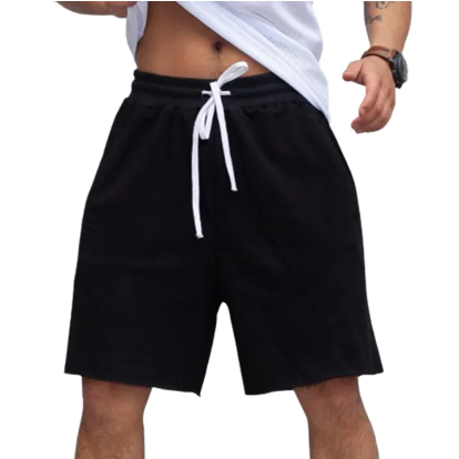 INSTOCK-Men Drawstring Loose Summer Mid Rise Pockets Shorts