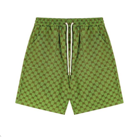 INSTOCK-Green MONOGRAM shorts