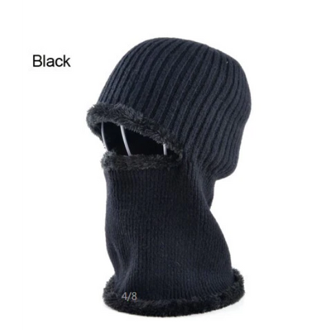 INSTOCK-Men's winter knitted face mask hat for men