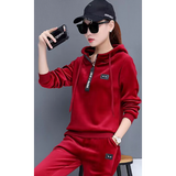 INSTOCK-Velvet thickened round neck hoodie set