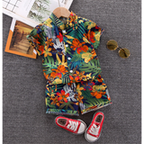 INSTOCK-children's clothing boys short-sleeved shirt floral set