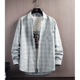 INSTOCK- Men's Casual Loose Plaid Shirt