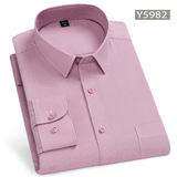 INSTOCK-Men's long-sleeved thin loose elastic fiber cotton shirt