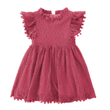 INSTOCK - Girls Dress Lace Flying Sleeve Princess Dress Girls