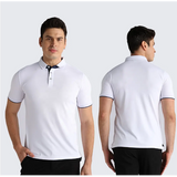 INSTOCK-Men's Solid Polo Neck Cotton Blend T-Shirt