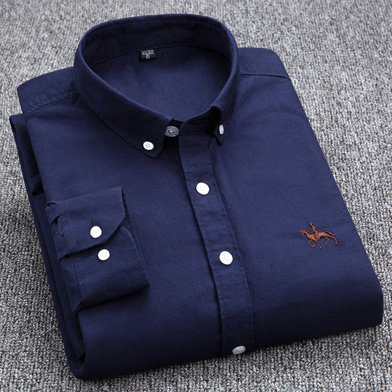 STOCK-100% pure cotton long-sleeved Oxford shirt.