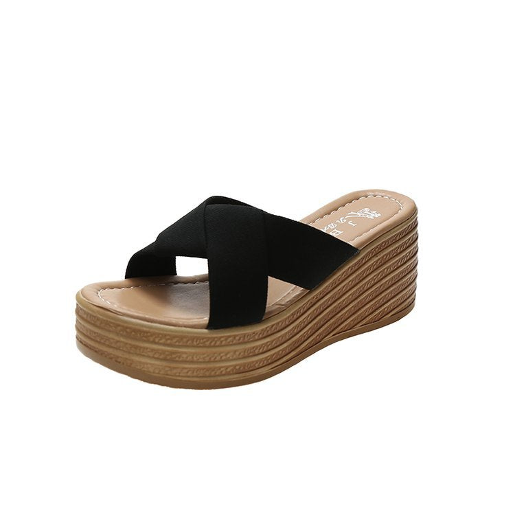 STOCK-Women’s Wedge Sandals – Korean Style Summer Slippers