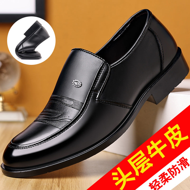 casual leather shoes for men, genuine leather, British business
